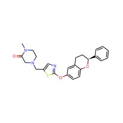 CN1CCN(Cc2cnc(Oc3ccc4c(c3)CC[C@@H](c3ccccc3)O4)s2)CC1=O ZINC000145568489