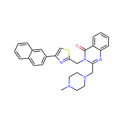 CN1CCN(Cc2nc3ccccc3c(=O)n2Cc2nc(-c3ccc4ccccc4c3)cs2)CC1 ZINC000022797969