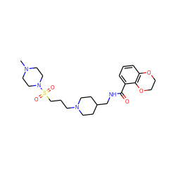 CN1CCN(S(=O)(=O)CCCN2CCC(CNC(=O)c3cccc4c3OCCO4)CC2)CC1 ZINC000000602506