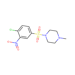 CN1CCN(S(=O)(=O)c2ccc(Cl)c([N+](=O)[O-])c2)CC1 ZINC000036021336