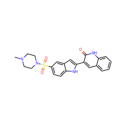 CN1CCN(S(=O)(=O)c2ccc3[nH]c(-c4cc5ccccc5[nH]c4=O)cc3c2)CC1 ZINC000013588777