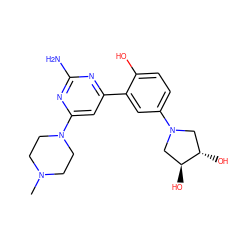 CN1CCN(c2cc(-c3cc(N4C[C@H](O)[C@@H](O)C4)ccc3O)nc(N)n2)CC1 ZINC000072108957