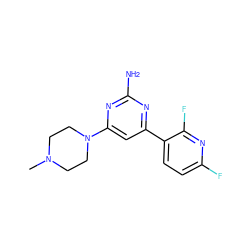 CN1CCN(c2cc(-c3ccc(F)nc3F)nc(N)n2)CC1 ZINC000040950515