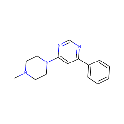 CN1CCN(c2cc(-c3ccccc3)ncn2)CC1 ZINC000005698897