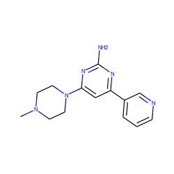 CN1CCN(c2cc(-c3cccnc3)nc(N)n2)CC1 ZINC000040950513