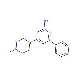 CN1CCN(c2cc(-c3ccncc3)nc(N)n2)CC1 ZINC000040950511