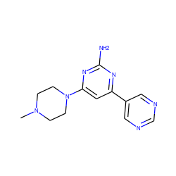 CN1CCN(c2cc(-c3cncnc3)nc(N)n2)CC1 ZINC000040833598