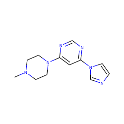 CN1CCN(c2cc(-n3ccnc3)ncn2)CC1 ZINC000013808380