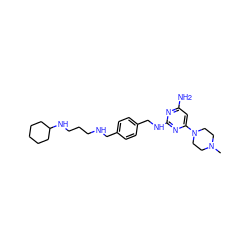 CN1CCN(c2cc(N)nc(NCc3ccc(CNCCCNC4CCCCC4)cc3)n2)CC1 ZINC000034603653