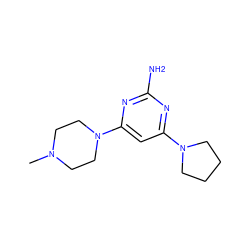 CN1CCN(c2cc(N3CCCC3)nc(N)n2)CC1 ZINC000040828054