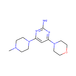 CN1CCN(c2cc(N3CCOCC3)nc(N)n2)CC1 ZINC000040976953