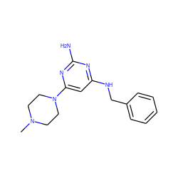 CN1CCN(c2cc(NCc3ccccc3)nc(N)n2)CC1 ZINC000040422185