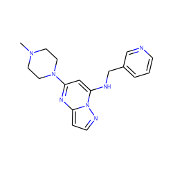 CN1CCN(c2cc(NCc3cccnc3)n3nccc3n2)CC1 ZINC000096176125