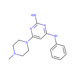 CN1CCN(c2cc(Nc3ccccc3)nc(N)n2)CC1 ZINC000034962855