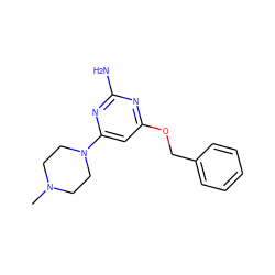 CN1CCN(c2cc(OCc3ccccc3)nc(N)n2)CC1 ZINC000045349044