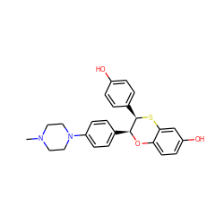 CN1CCN(c2ccc([C@@H]3Oc4ccc(O)cc4S[C@@H]3c3ccc(O)cc3)cc2)CC1 ZINC000027206626