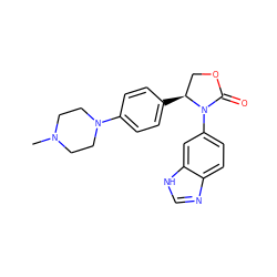 CN1CCN(c2ccc([C@H]3COC(=O)N3c3ccc4nc[nH]c4c3)cc2)CC1 ZINC000116193322