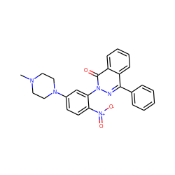 CN1CCN(c2ccc([N+](=O)[O-])c(-n3nc(-c4ccccc4)c4ccccc4c3=O)c2)CC1 ZINC000004044510