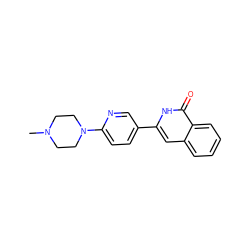 CN1CCN(c2ccc(-c3cc4ccccc4c(=O)[nH]3)cn2)CC1 ZINC001772652056