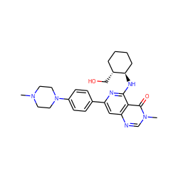 CN1CCN(c2ccc(-c3cc4ncn(C)c(=O)c4c(N[C@@H]4CCCC[C@H]4CO)n3)cc2)CC1 ZINC000115625714