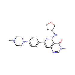 CN1CCN(c2ccc(-c3cc4ncn(C)c(=O)c4c(N[C@@H]4CCOC4)n3)cc2)CC1 ZINC000115624567