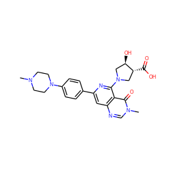 CN1CCN(c2ccc(-c3cc4ncn(C)c(=O)c4c(N4C[C@@H](O)[C@H](C(=O)O)C4)n3)cc2)CC1 ZINC000115626044