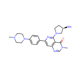 CN1CCN(c2ccc(-c3cc4ncn(C)c(=O)c4c(N4CC[C@@H](N)C4)n3)cc2)CC1 ZINC000115624780