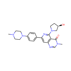 CN1CCN(c2ccc(-c3cc4ncn(C)c(=O)c4c(N4CC[C@@H](O)C4)n3)cc2)CC1 ZINC000115626724