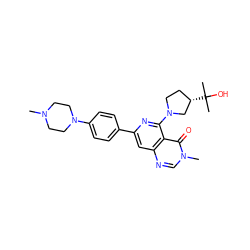 CN1CCN(c2ccc(-c3cc4ncn(C)c(=O)c4c(N4CC[C@H](C(C)(C)O)C4)n3)cc2)CC1 ZINC000115625314