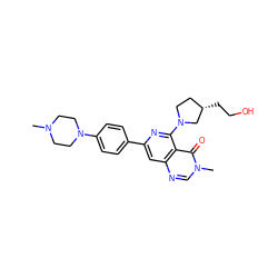 CN1CCN(c2ccc(-c3cc4ncn(C)c(=O)c4c(N4CC[C@H](CCO)C4)n3)cc2)CC1 ZINC000115624582