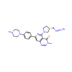 CN1CCN(c2ccc(-c3cc4ncn(C)c(=O)c4c(N4CC[C@H](CN=[N+]=[N-])C4)n3)cc2)CC1 ZINC000169702085