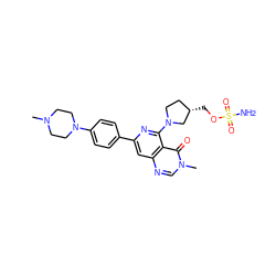 CN1CCN(c2ccc(-c3cc4ncn(C)c(=O)c4c(N4CC[C@H](COS(N)(=O)=O)C4)n3)cc2)CC1 ZINC000115623172