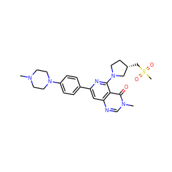 CN1CCN(c2ccc(-c3cc4ncn(C)c(=O)c4c(N4CC[C@H](CS(C)(=O)=O)C4)n3)cc2)CC1 ZINC000115625513