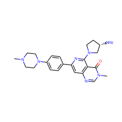 CN1CCN(c2ccc(-c3cc4ncn(C)c(=O)c4c(N4CC[C@H](N)C4)n3)cc2)CC1 ZINC000115626758