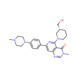 CN1CCN(c2ccc(-c3cc4ncn(C)c(=O)c4c(N4CCC[C@@H](CO)C4)n3)cc2)CC1 ZINC000115624259