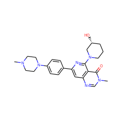 CN1CCN(c2ccc(-c3cc4ncn(C)c(=O)c4c(N4CCC[C@@H](O)C4)n3)cc2)CC1 ZINC000115624465