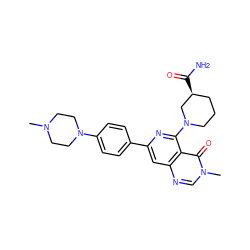 CN1CCN(c2ccc(-c3cc4ncn(C)c(=O)c4c(N4CCC[C@H](C(N)=O)C4)n3)cc2)CC1 ZINC000115625813