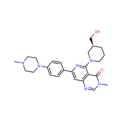 CN1CCN(c2ccc(-c3cc4ncn(C)c(=O)c4c(N4CCC[C@H](CO)C4)n3)cc2)CC1 ZINC000115625042