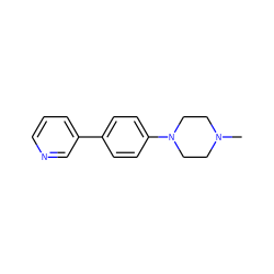 CN1CCN(c2ccc(-c3cccnc3)cc2)CC1 ZINC000204330688