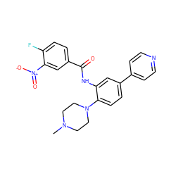 CN1CCN(c2ccc(-c3ccncc3)cc2NC(=O)c2ccc(F)c([N+](=O)[O-])c2)CC1 ZINC001772586885