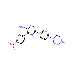 CN1CCN(c2ccc(-c3cnc(N)c(-c4ccc(C(=O)O)cc4)n3)cc2)CC1 ZINC000299819240