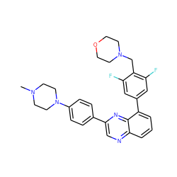 CN1CCN(c2ccc(-c3cnc4cccc(-c5cc(F)c(CN6CCOCC6)c(F)c5)c4n3)cc2)CC1 ZINC000049111971