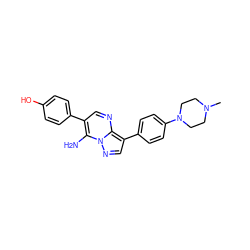 CN1CCN(c2ccc(-c3cnn4c(N)c(-c5ccc(O)cc5)cnc34)cc2)CC1 ZINC000038209602