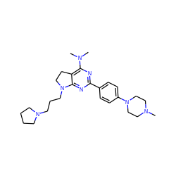 CN1CCN(c2ccc(-c3nc(N(C)C)c4c(n3)N(CCCN3CCCC3)CC4)cc2)CC1 ZINC000299841328