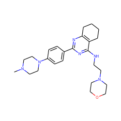 CN1CCN(c2ccc(-c3nc4c(c(NCCN5CCOCC5)n3)CCCC4)cc2)CC1 ZINC000205237863