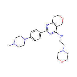 CN1CCN(c2ccc(-c3nc4c(c(NCCN5CCOCC5)n3)COCC4)cc2)CC1 ZINC000205244461