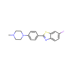 CN1CCN(c2ccc(-c3nc4ccc(I)cc4s3)cc2)CC1 ZINC000000591049