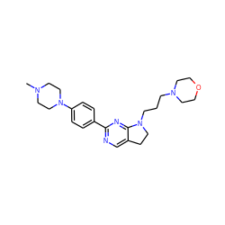 CN1CCN(c2ccc(-c3ncc4c(n3)N(CCCN3CCOCC3)CC4)cc2)CC1 ZINC000072318821