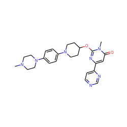 CN1CCN(c2ccc(N3CCC(Oc4nc(-c5ccncn5)cc(=O)n4C)CC3)cc2)CC1 ZINC000198765241