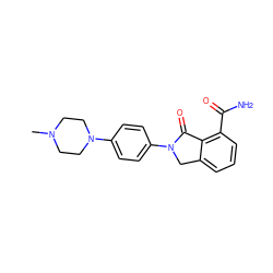 CN1CCN(c2ccc(N3Cc4cccc(C(N)=O)c4C3=O)cc2)CC1 ZINC000045365289